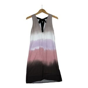 H&M Sleeveless Ombre Sheath Dress US 2 EUR 32 Gray Black Pink Lilac Bow Back